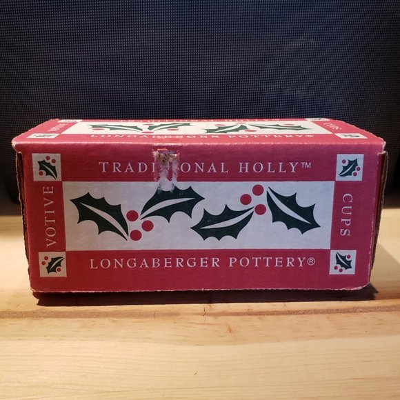 Longaberger Pottery Holly Candle Votives - Picture 6 of 6